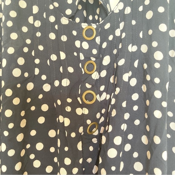 i joah Black Romper With Cream Polka Dots  Size Medium - Picture 6 of 9